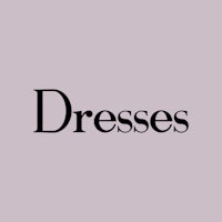 the word dresses on a purple background