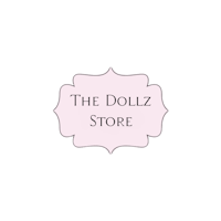 the dollz store logo on a black background